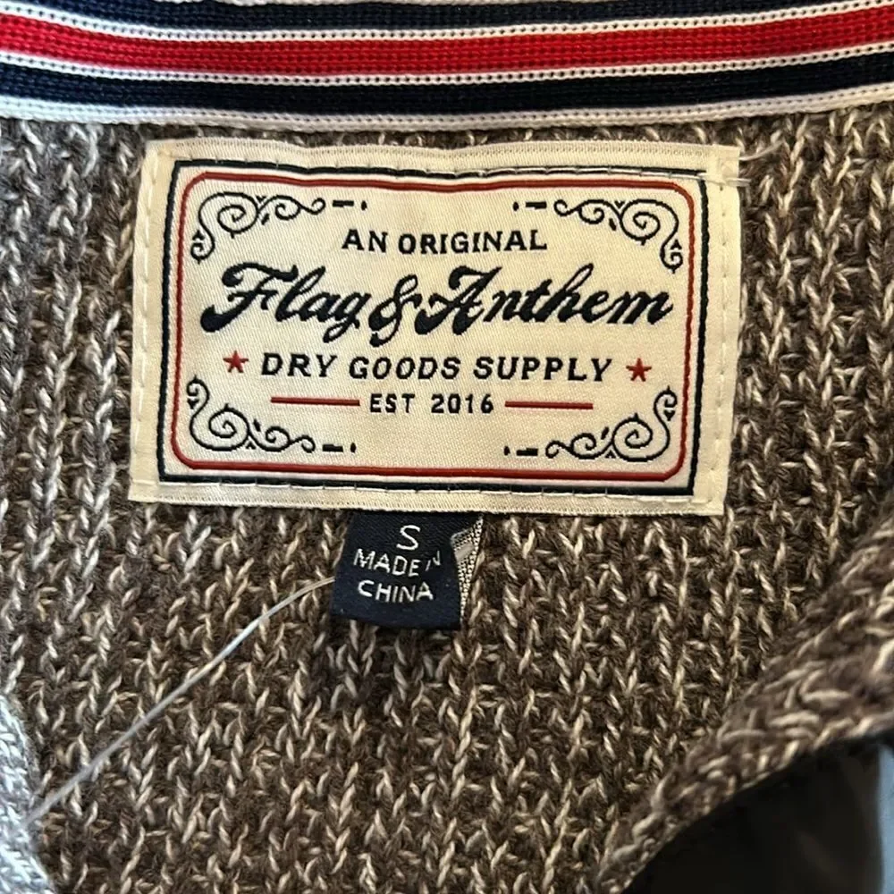 NEW Flag & Anthem Mens Brown Sweater
